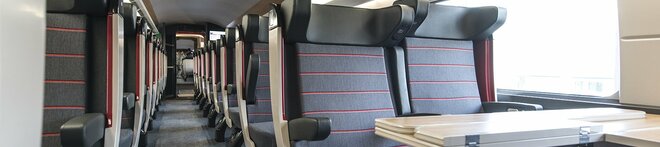 The interior of a TGV train in France