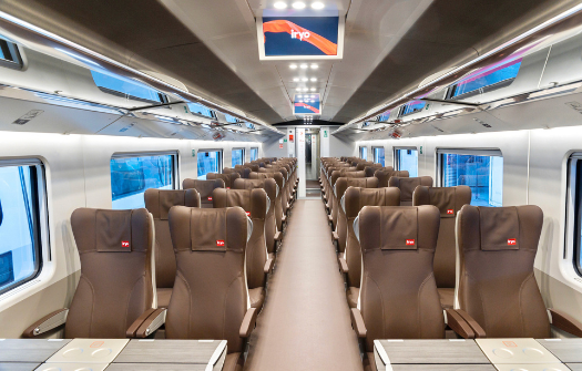 Inicial-class seating on board an iryo train