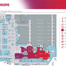 A map of the Brussels Midi train station in Belgium